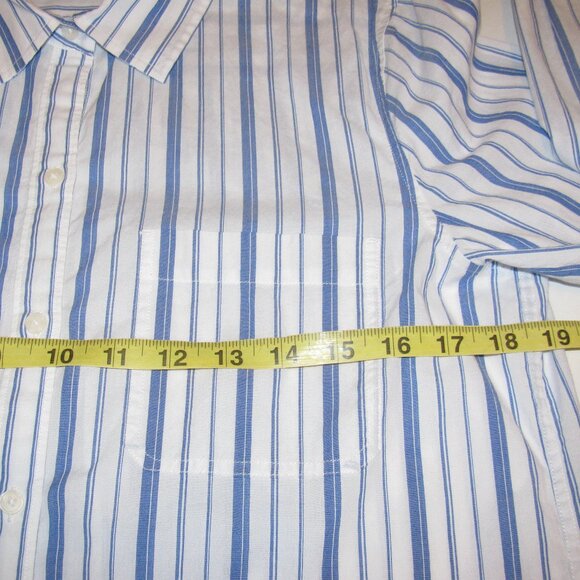 UNTUCKiT Womans Long Sleeve Size 8 Cotton Spandex Blend White Striped - Picture 5 of 6